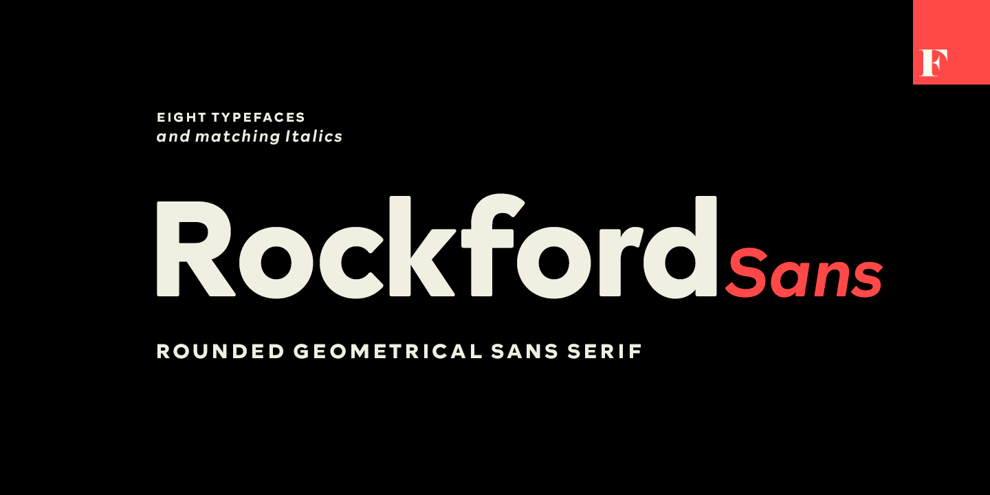 Beispiel einer Rockford Sans-Schriftart